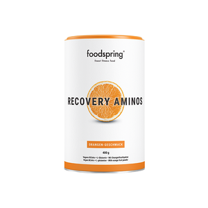 foodspring Recovery Aminos   400 g   Orange   Boisson Post-Entraînement   Contient des BCAA et de la L-Glutamine