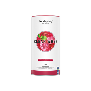 foodspring Clear Whey   480 g   Ice Tea Pêche Hibiscus   Whey à Base d'Isolat de Protéine   Boisson de Sport   Sans Sucres