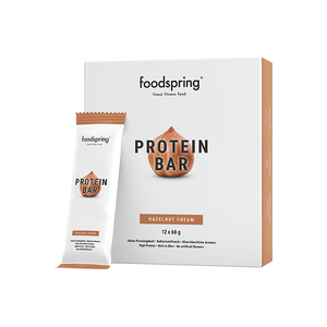 foodspring Protein Bar   Pack de 12   Crème de Noisette   Collation Protéinée