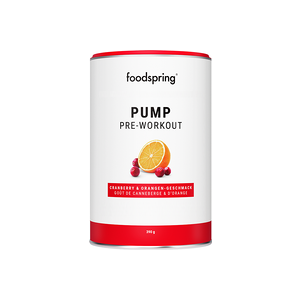 foodspring Pump Pre-Workout   390 g   Canneberge Orange   Support pré-Entraînement   Sans Caféine
