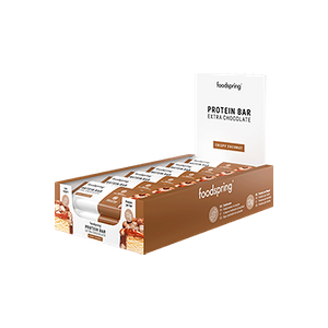 foodspring Extra Chocolate Protein Bar   12 x 45g   Cocos Crisp   Barre Protéinée   Riche en Protéines