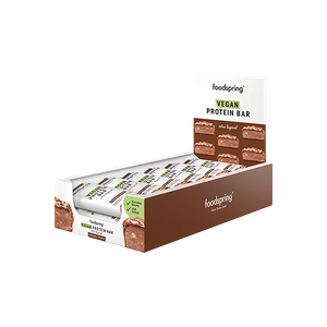 foodspring Barre Protéinée Végane Extra Couches   12 x 45 g   Noisette Croquante