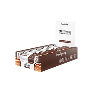 foodspring Extra Chocolate Protein Bar   12 x 45g   Double Chocolat    Barre Protéinée   Riche en Protéines