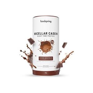 foodspring Micellar Casein   750 g   Chocolat   Proteines de Nuit   100% des Proteines Proviennent de l'Isolat de Caseine Micellaire   Sans Graisse ni Sucre