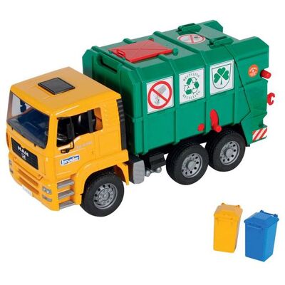 Camion Poubelle Vert Man Tga Bruder - Publicité Camion Poubelle Vert Man Tga Bruder - Publicité