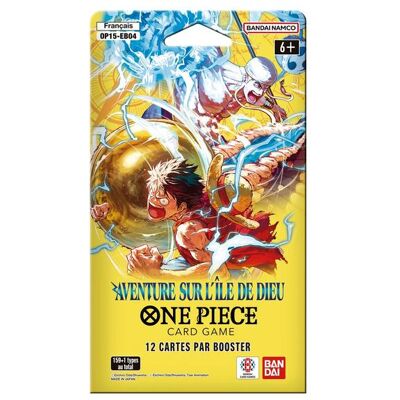 Bandai Booster One Piece OP15 Aventure sur l'ile des Dieux - Publicité Bandai Booster One Piece OP15 Aventure sur l'ile des Dieux - Publicité