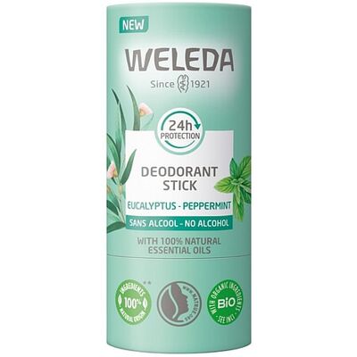 Déodorant solide 24H Eucalyptus Menthe poivrée - Weleda - Publicité Déodorant solide 24H Eucalyptus Menthe poivrée - Weleda - Publicité
