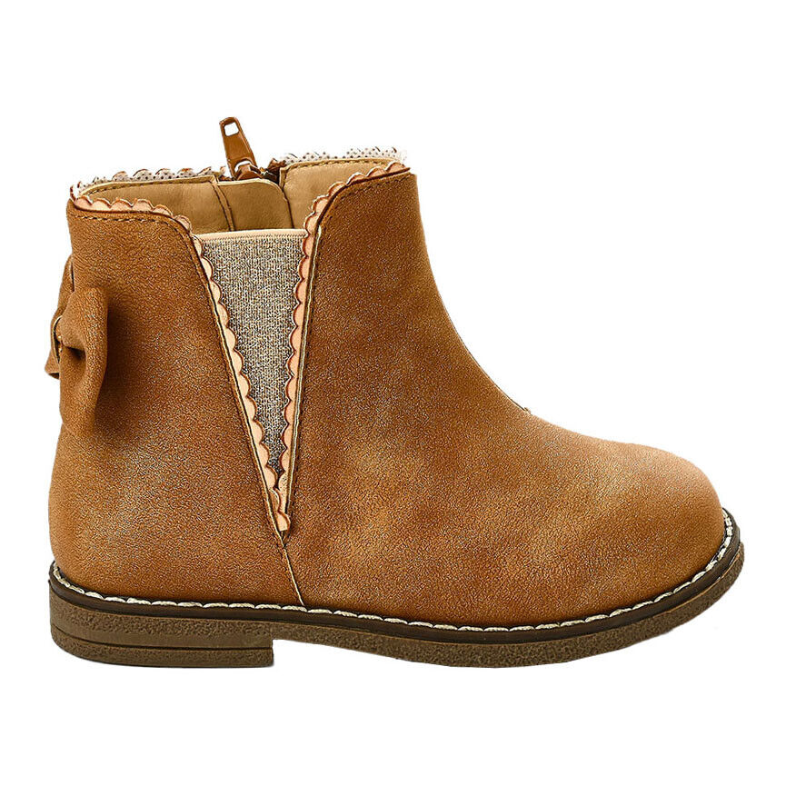 GIRL TIME Boots fille camel avec noeud Girl Time 27