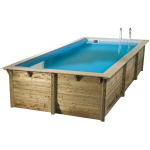 UBBINK Piscine bois AZURA 350 X 505 X 126 liner bleu