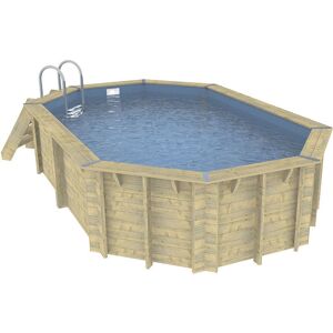 UBBINK Piscine bois OCEA 400 x 610 x 130 liner gris