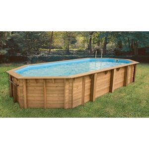 UBBINK Piscine bois AZURA 400 X 750 X 130 liner bleu