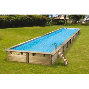 UBBINK Piscine bois LINEA 350 x 1550 x 155 liner bleu