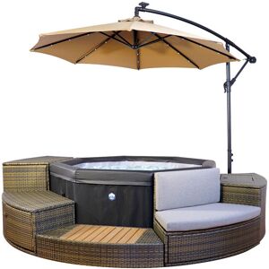 Spa portable NetSpa Octopus 6 Places avec 5 meubles et Parasol