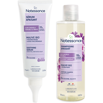 NATESSANCE Routine Capillaire Apaisante Mauve - Publicité NATESSANCE Routine Capillaire Apaisante Mauve - Publicité