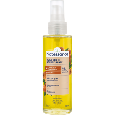 NATESSANCE Huile Capillaire Sèche Fortifiante à l'Argan bio - Publicité NATESSANCE Huile Capillaire Sèche Fortifiante à l'Argan bio - Publicité