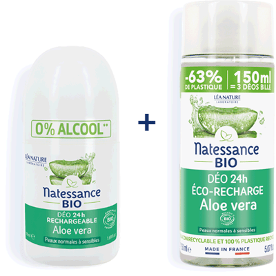 NATESSANCE Duo Déodorant et éco-recharge 24h Aloe Vera - Publicité NATESSANCE Duo Déodorant et éco-recharge 24h Aloe Vera - Publicité