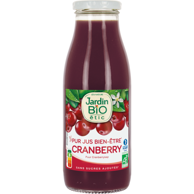 JARDIN BIO Pur Jus De Cranberry - bio - Publicité JARDIN BIO Pur Jus De Cranberry - bio - Publicité