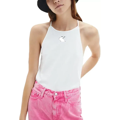 Débardeur Calvin Klein Little classic logo Femme Blanc XS - Publicité Débardeur Calvin Klein Little classic logo Femme Blanc XS - Publicité