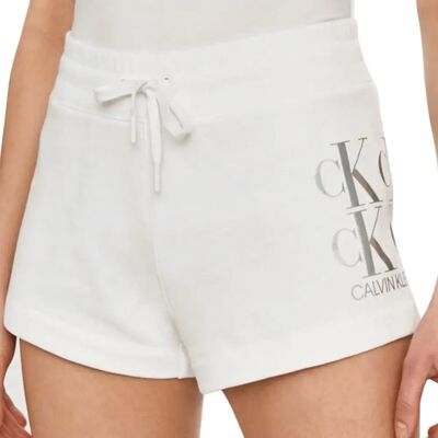 Short Calvin Klein Logo knit Femme Blanc S - Publicité Short Calvin Klein Logo knit Femme Blanc S - Publicité