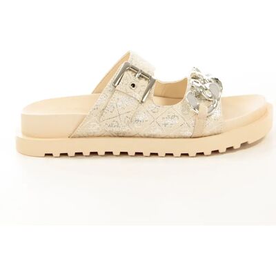 Claquette Guess Fatema logo 4G Femme Beige 39 - Publicité Claquette Guess Fatema logo 4G Femme Beige 39 - Publicité