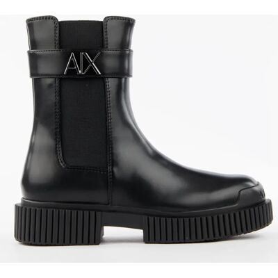 Giorgio Armani Bottine Armani Exchange Signature AX Femme Noir 41 - Publicité Giorgio Armani Bottine Armani Exchange Signature AX Femme Noir 41 - Publicité