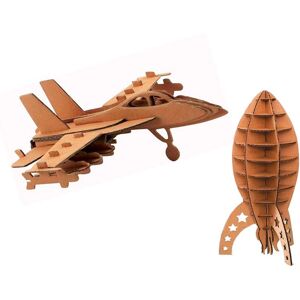 2 maquettes à monter en carton - avion & fusée