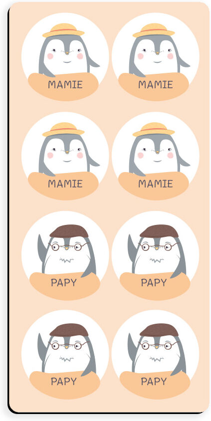 Magnets papy mamie orange