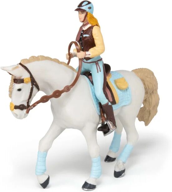 Figurine Cheval de la cavalière fashion bleue - Papo