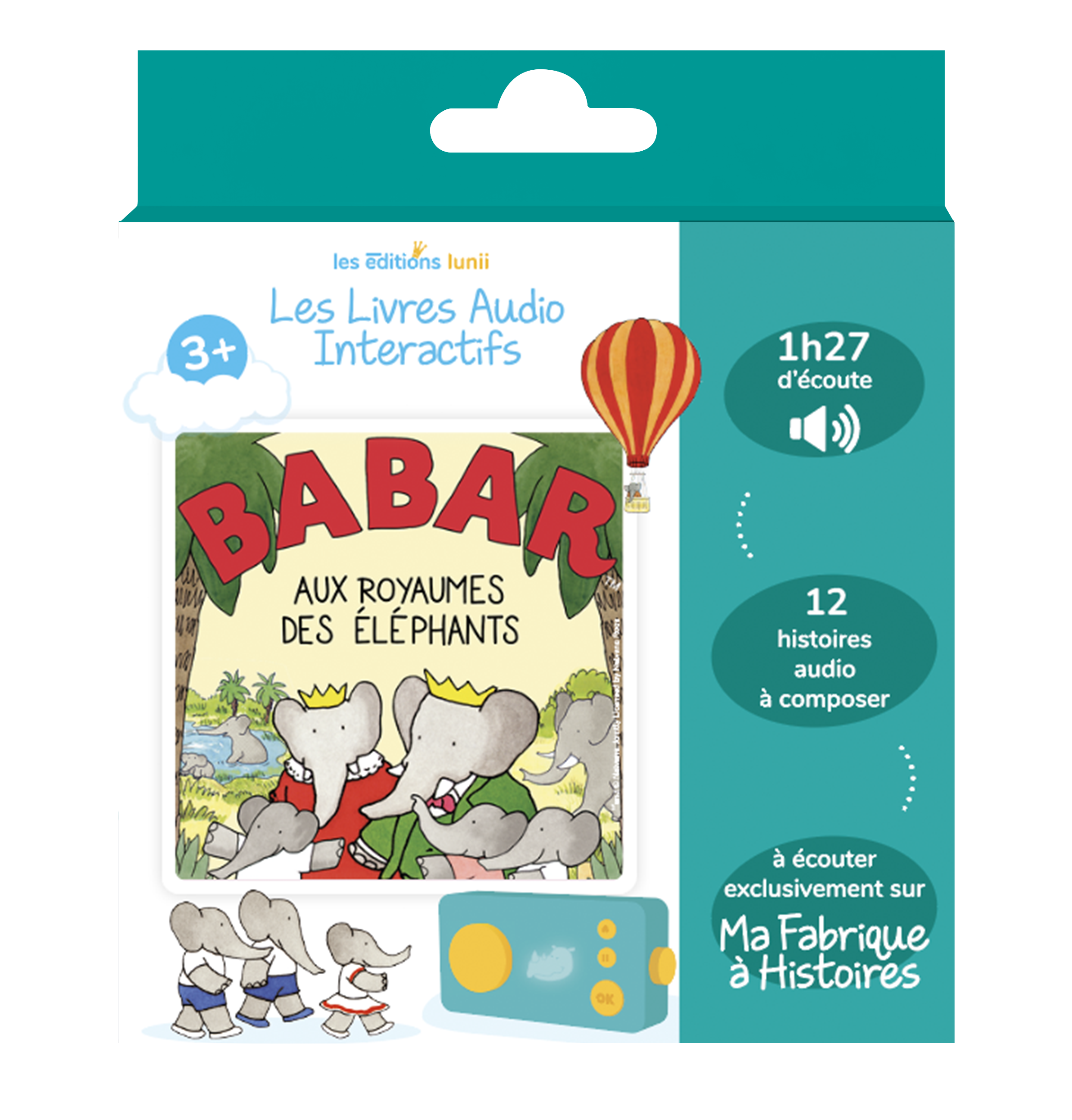 Babar - Livre audio interactif dès 5 ans à écouter sur la conteuse Ma Fabrique à Histoires - Lunii