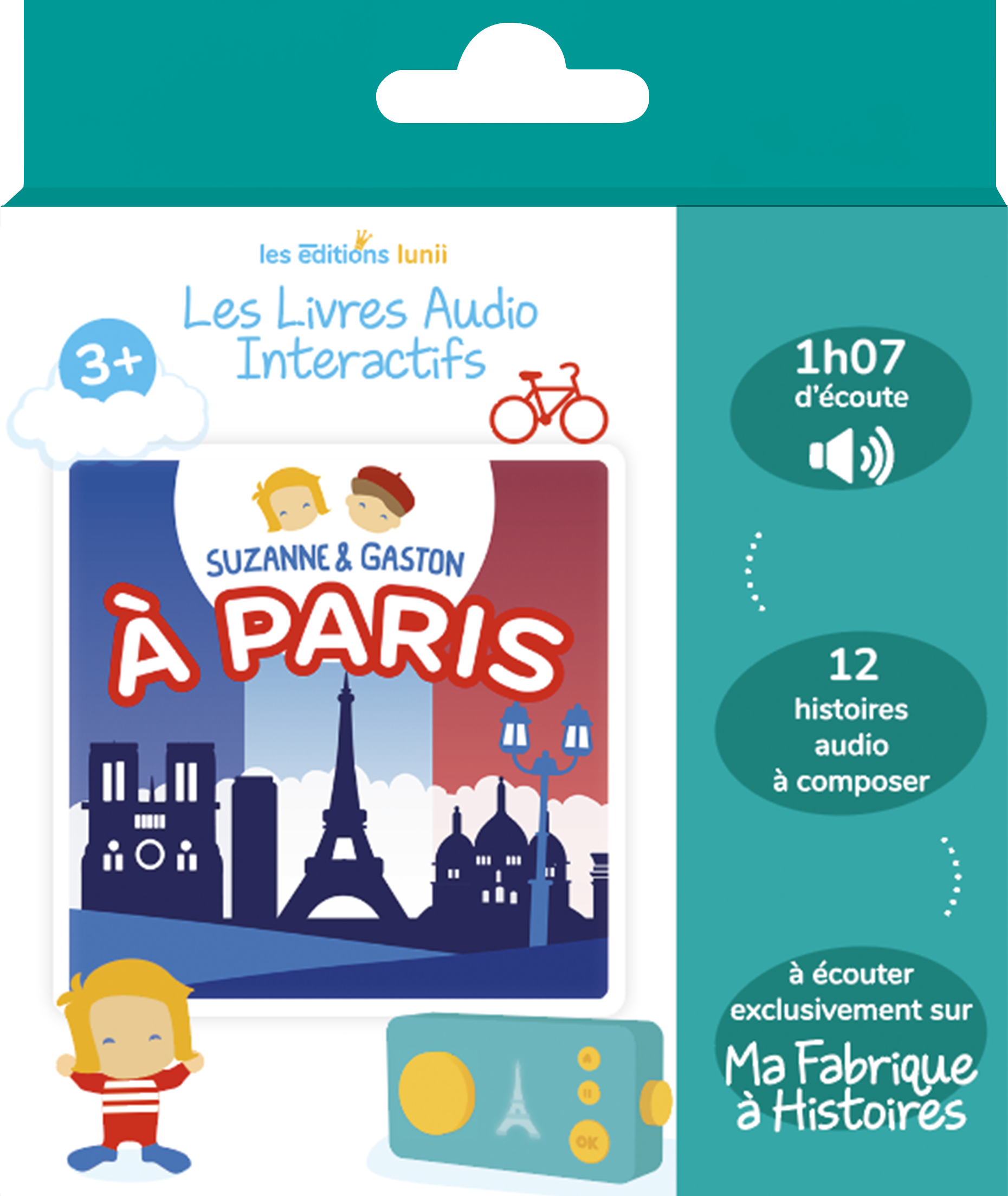 Suzanne & Gaston à Paris - Livre audio interactif dès 3 ans à écouter sur la conteuse Ma Fabrique à Histoires - Lunii