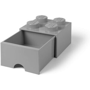 Brique de rangement empilable avec tiroir 4 plots LEGO® Gris