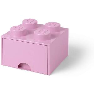 Brique de rangement empilable avec tiroir 4 plots LEGO® Rose