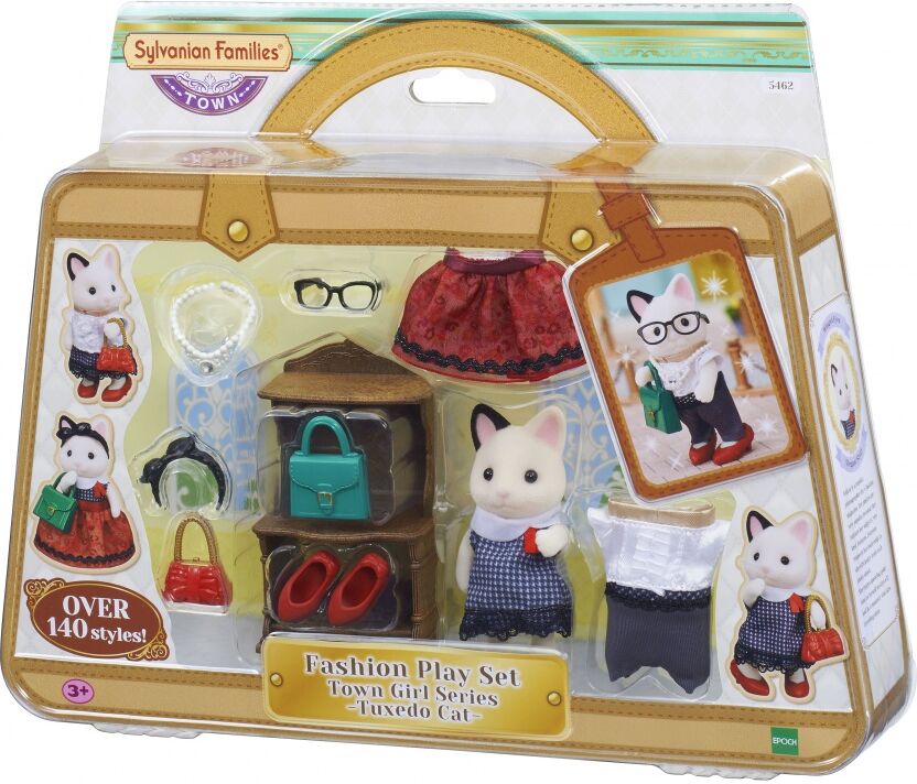 La valisette de mode et grande sœur chat bicolore - Sylvanian Families - 5462