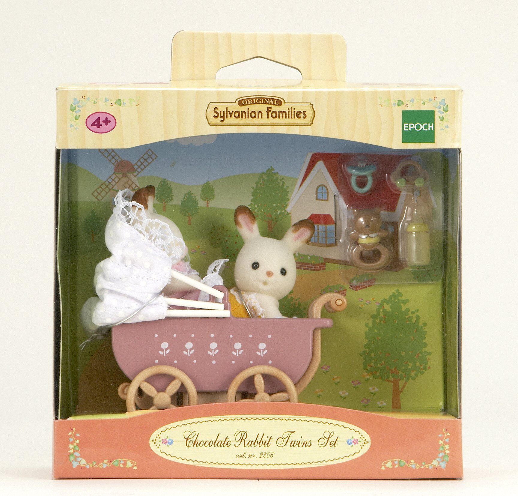 Les jumeaux Lapin Chocolat et poussette double  - Sylvanian Families - 5432