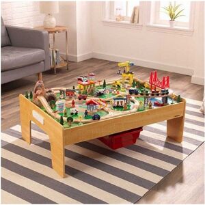 Ensemble Train chemin de fer et table Adventure Town avec EZ Kraft Assembly