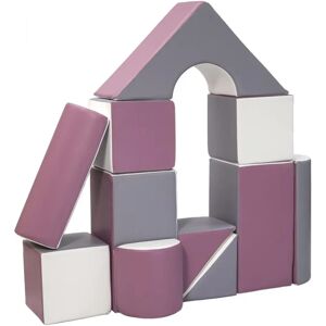 Set de 11 blocs en mousse blanc, gris, violet