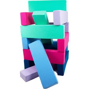 Set Jenga est compose de 15 grands blocs en mousse multicolor