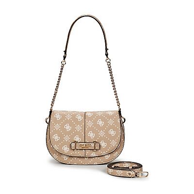 Sac Bandouliere Guess CARRIE LOGO FLAP SHOULDER BAG Beige Unique femmes - Publicité Sac Bandouliere Guess CARRIE LOGO FLAP SHOULDER BAG Beige Unique femmes - Publicité
