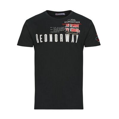 T-shirt Geographical Norway JASON Noir EU S,EU L hommes - Publicité T-shirt Geographical Norway JASON Noir EU S,EU L hommes - Publicité