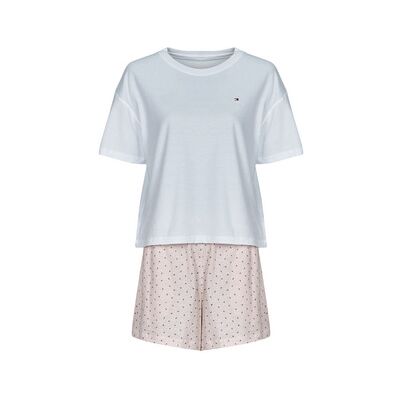 Ensembles de pyjama Tommy Hilfiger SS PRT PJ SHORT SET (EXT. SIZE) Rose EU M femmes - Publicité Ensembles de pyjama Tommy Hilfiger SS PRT PJ SHORT SET (EXT. SIZE) Rose EU M femmes - Publicité