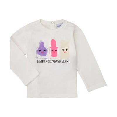 T-shirt à manches longues blanc Emporio Armani pour filles - T-shirt - Publicité T-shirt à manches longues blanc Emporio Armani pour filles - T-shirt - Publicité
