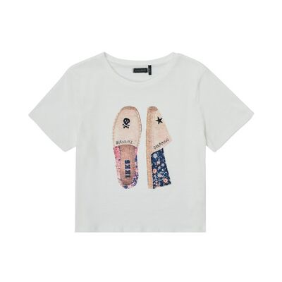 T-shirt enfant Ikks ECLANDA Blanc 3 ans,4 ans,8 ans filles - Publicité T-shirt enfant Ikks ECLANDA Blanc 3 ans,4 ans,8 ans filles - Publicité