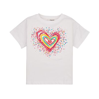 T-shirt enfant Desigual TS_HEART Blanc 3 / 4 ans,11 / 12 ans,5 / 6 ans,7 / 8 ans filles - Publicité T-shirt enfant Desigual TS_HEART Blanc 3 / 4 ans,11 / 12 ans,5 / 6 ans,7 / 8 ans filles - Publicité