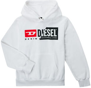 Sweat-shirt enfant Diesel SGIRKHOODCUTYX OVER Blanc 10 ans garcons
