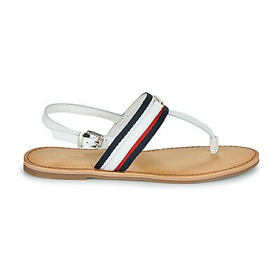 Sandales plates Tommy Hilfiger CORPORATE WEBBING FLAT SANDAL Blanc 36 femmes - Publicité Sandales plates Tommy Hilfiger CORPORATE WEBBING FLAT SANDAL Blanc 36 femmes - Publicité