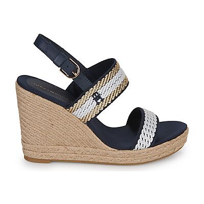 Sandales compensées Tommy Hilfiger GOLDEN WEBBING WEDGE Marine 41 femmes - Publicité Sandales compensées Tommy Hilfiger GOLDEN WEBBING WEDGE Marine 41 femmes - Publicité