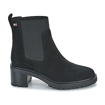 Boots Tommy Hilfiger FLAG MID HEEL SUEDE CHELSEA Noir 39,40 femmes - Publicité Boots Tommy Hilfiger FLAG MID HEEL SUEDE CHELSEA Noir 39,40 femmes - Publicité