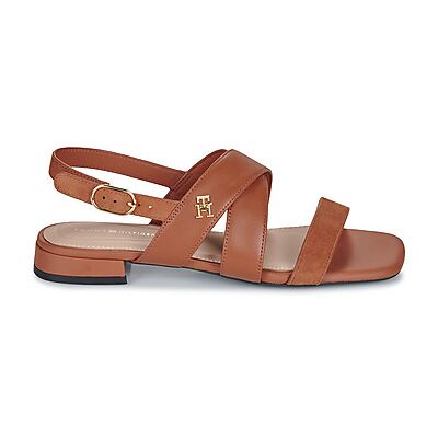 Sandales plates Tommy Hilfiger LEATHER Marron 37,40 femmes - Publicité Sandales plates Tommy Hilfiger LEATHER Marron 37,40 femmes - Publicité