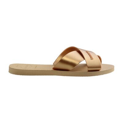 Sandales plates Havaianas AQUA METALLIC Doré 41 / 42 femmes - Publicité Sandales plates Havaianas AQUA METALLIC Doré 41 / 42 femmes - Publicité