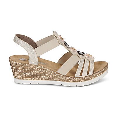 Sandales compensées Rieker 619B2-60 Beige 40 femmes - Publicité Sandales compensées Rieker 619B2-60 Beige 40 femmes - Publicité